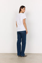 T-shirt blanc Derby col en V - Soya concept