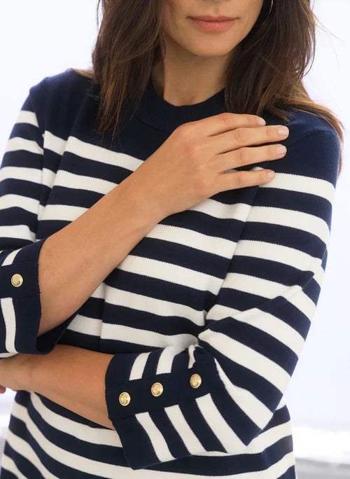 Robe Iza - Marine & Blanc Cassé - Yest