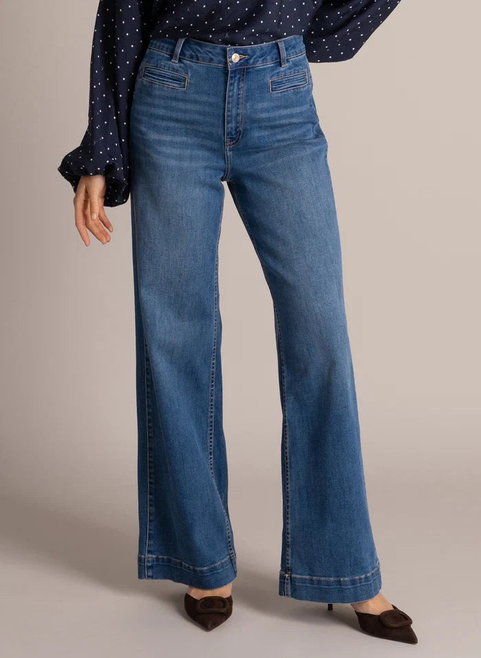 Jeans à jambe large Sinka avec foulard - Yest