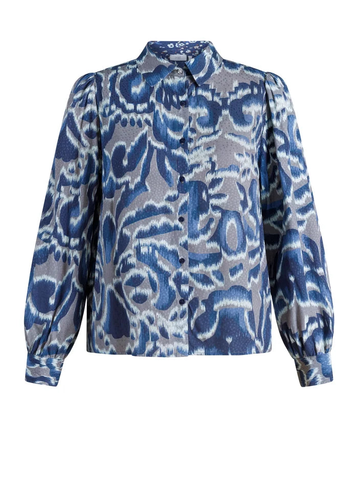 Blouse grise et bleue Ussia - YEST