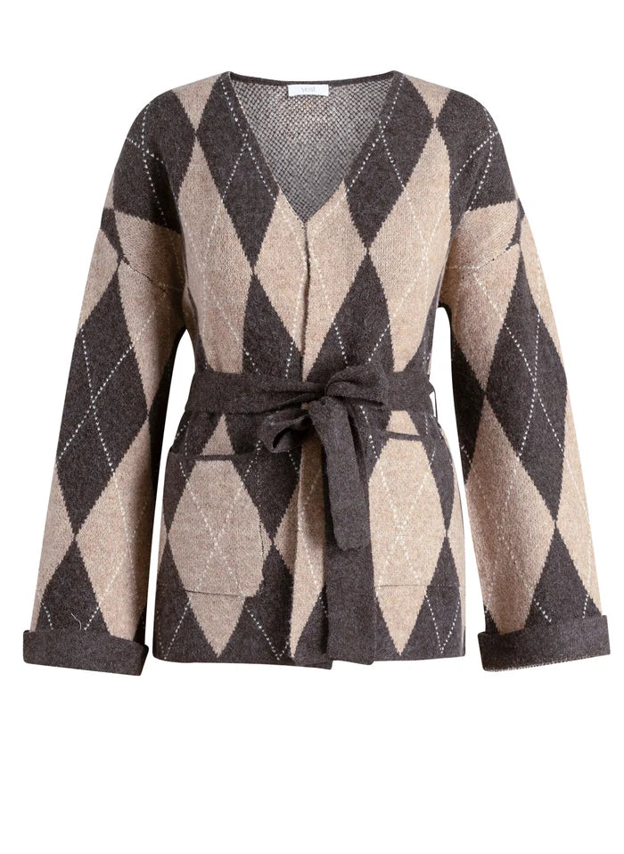 Veste brune avec motif losange - YEST