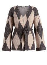 Veste brune avec motif losange - YEST
