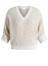 Pull en maille bouclée beige Usina - YEST