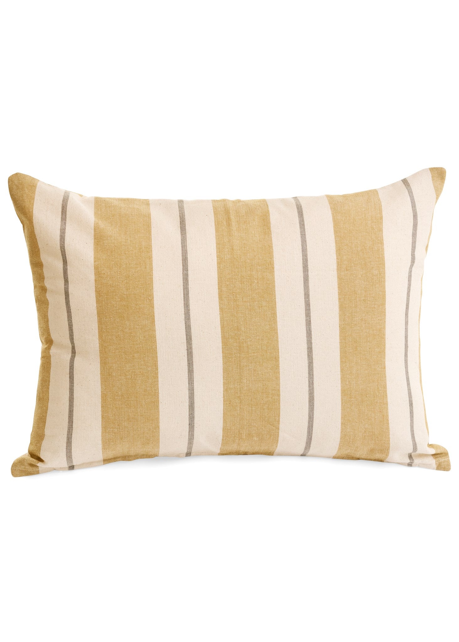 Coussin à rayures jaune et blanc 14"x 20" - ADV