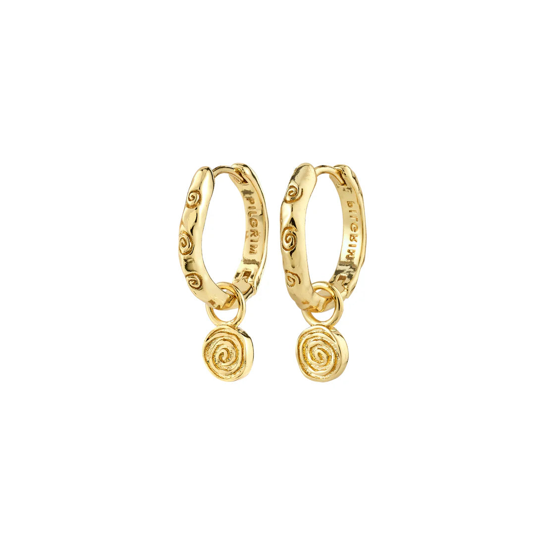 FIRE boucles d'oreilles anneaux - Pendentif Spirale - Pilgrim