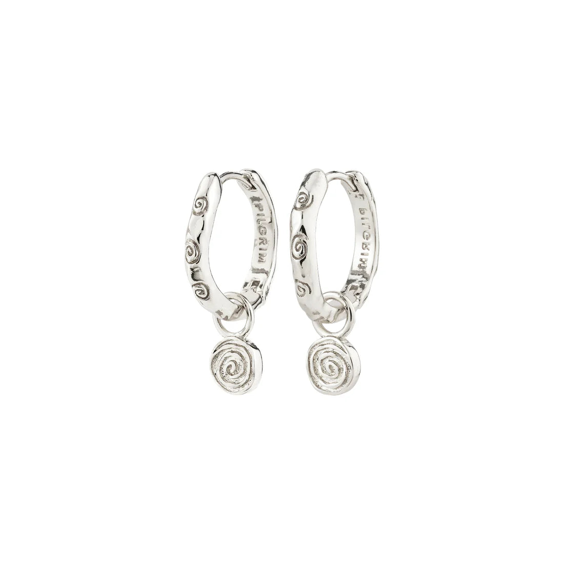 FIRE boucles d'oreilles anneaux - Pendentif Spirale - Pilgrim