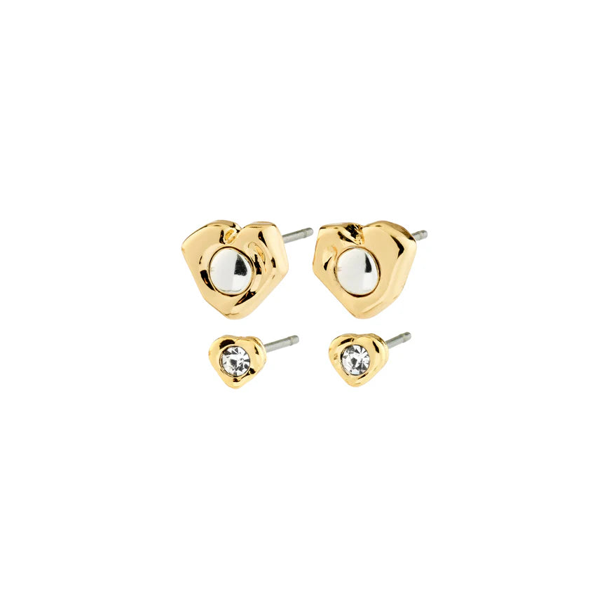 Ensemble 2-en-1 NOVA - boucles d’oreilles plaquées Or - Pilgrim