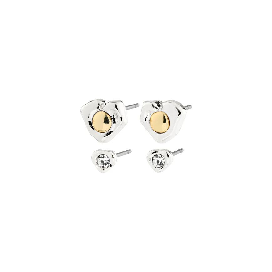 Ensemble 2-en-1 NOVA - boucles d’oreilles plaquées Argent - Pilgrim