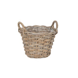 PANIER EN ROTIN GRIS TISSU 2X2 AVEC ANSES - BBL