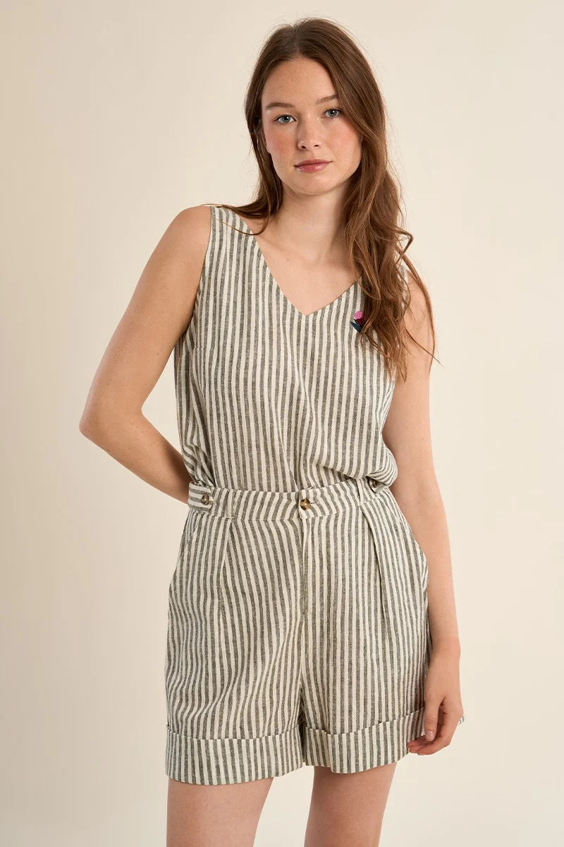 Short en coton, rayé - molly bracken
