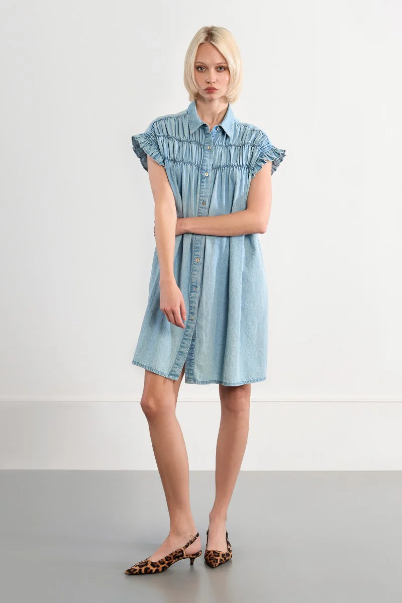 Robe en coton avec un effet denim - Molly Bracken
