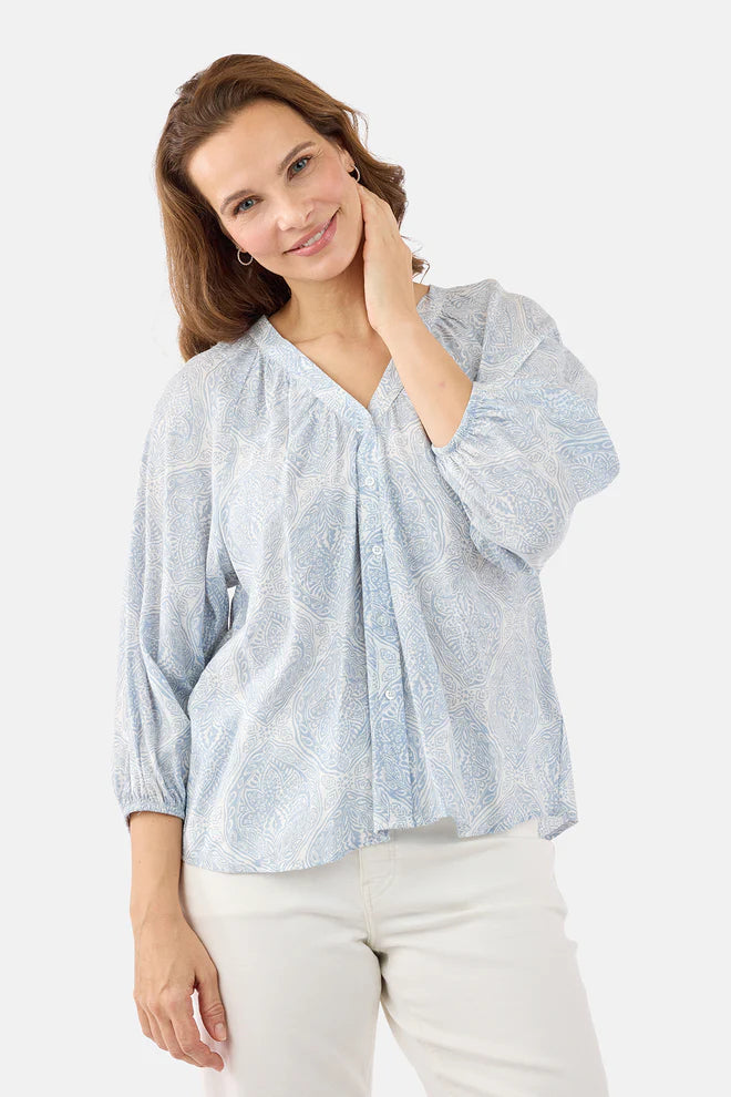 Blouse Imprimée Bleue & Blanc - B Copenhagen
