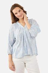 Blouse Imprimée Bleue & Blanc - B Copenhagen