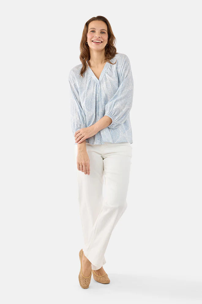 Blouse Imprimée Bleue & Blanc - B Copenhagen