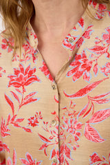 Blouse à manches longues - beige / rose - imprimé fleuri - BRANDTEX - BTX