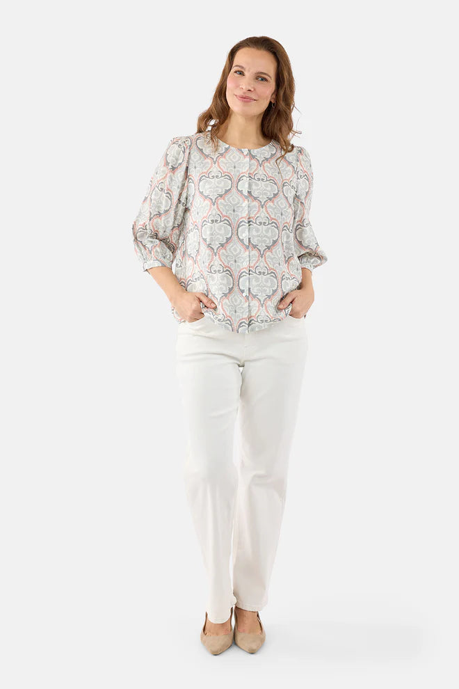 Chemise légère à imprimés Gris, Rose & Blanc - B Copenhagen