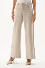 Jeans Jambe Large avec Rhinestones - Featherweave™ - Joseph Ribkoff