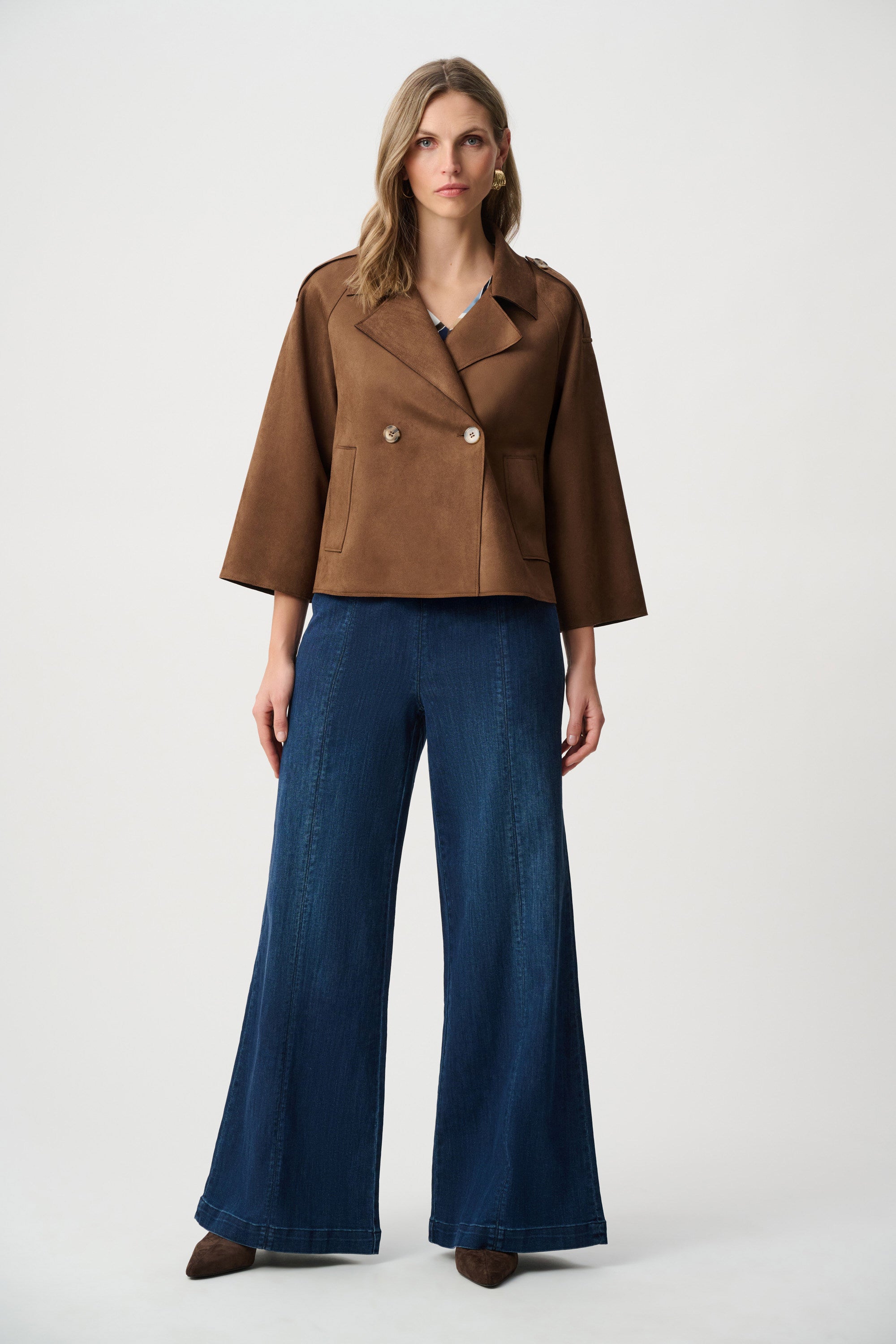 Blouson boxy en scuba effet faux suède - Joseph Ribkoff
