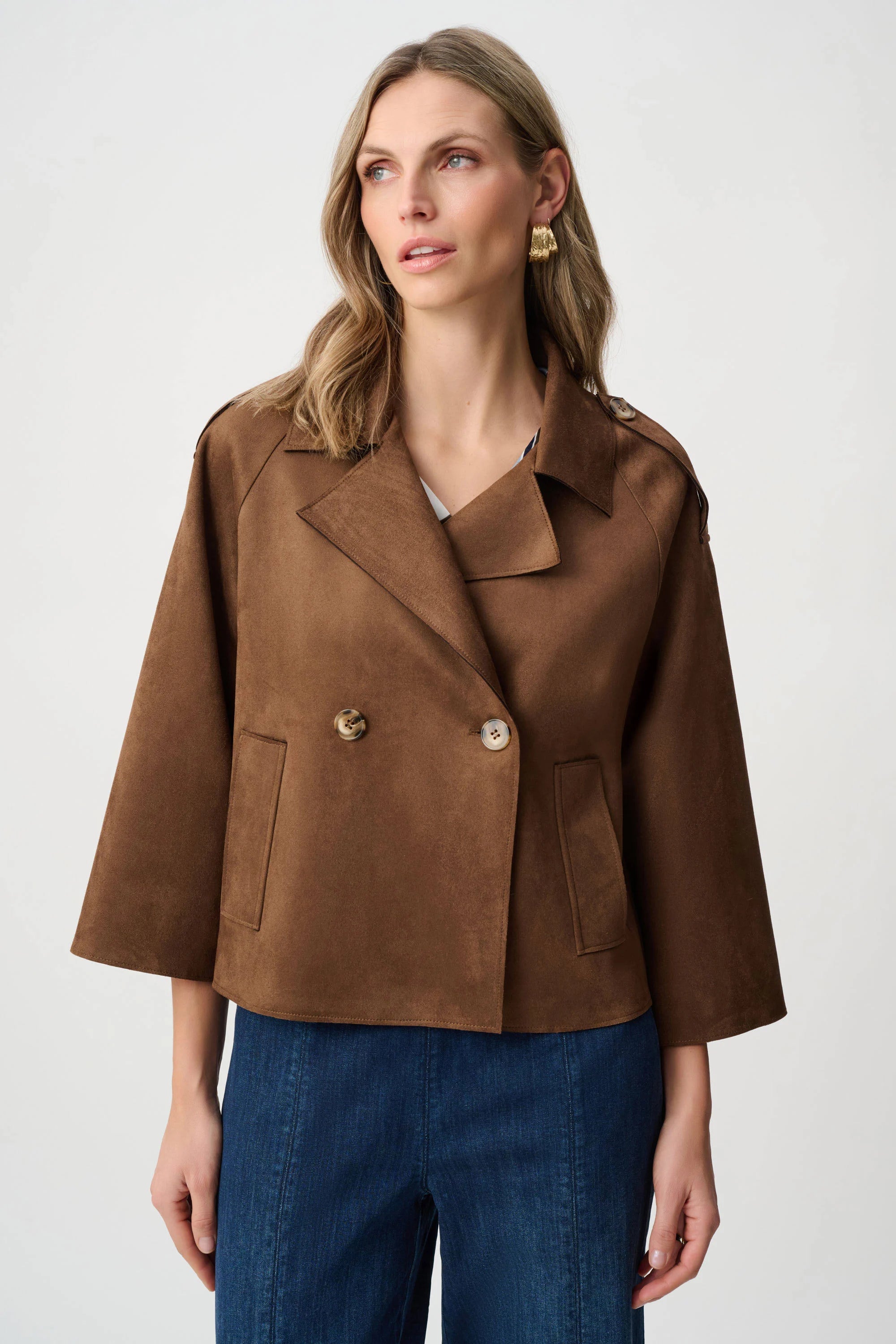 Blouson boxy en scuba effet faux suède - Joseph Ribkoff