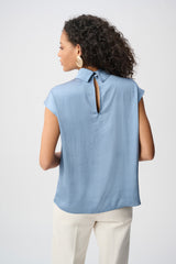 Haut à col roulé couleur chambré en satin recyclé - Joseph Ribkoff