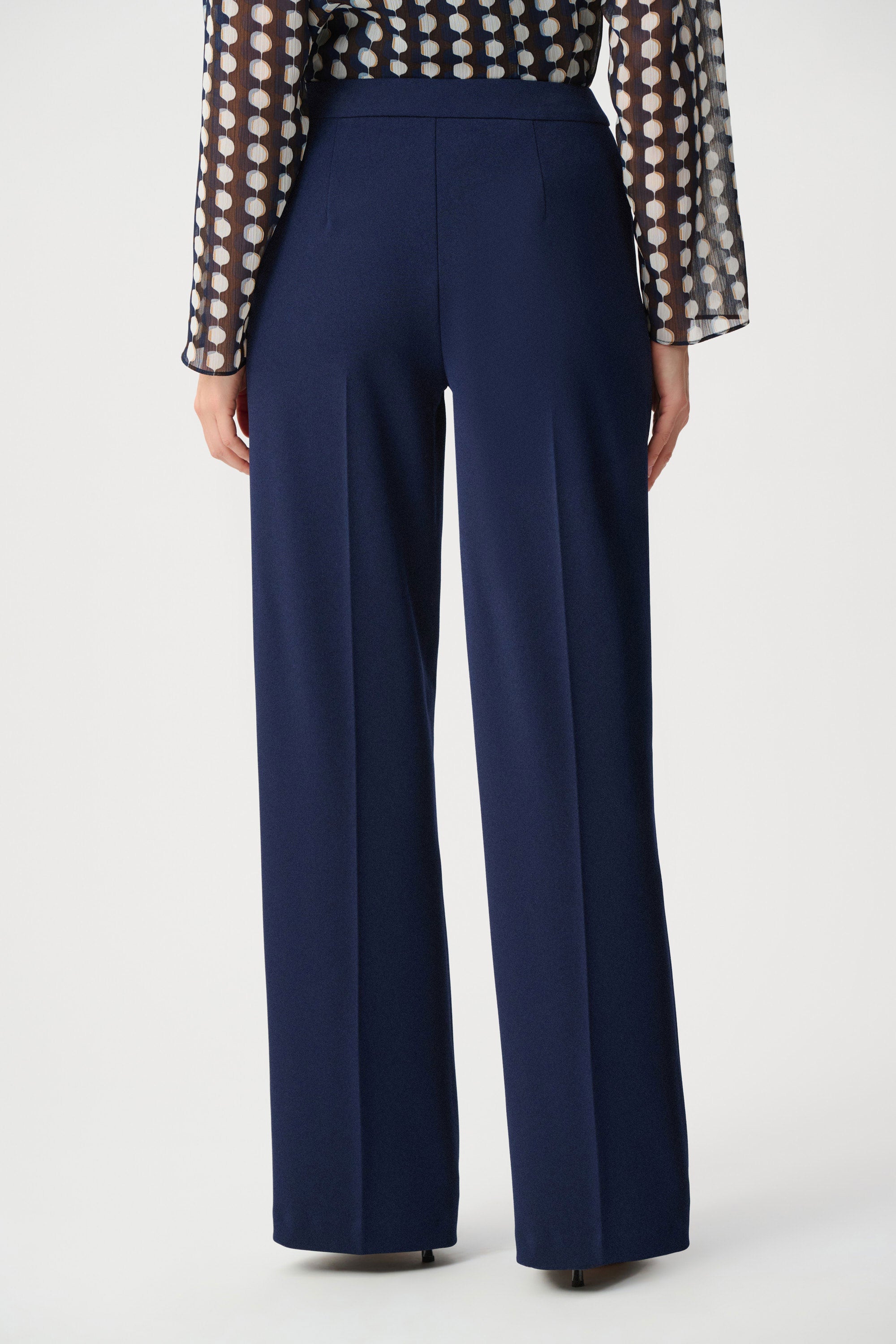 Pantalon à enfiler à jambe large en daim scuba - Joseph Ribkoff