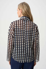 Blouse en mousseline à imprimé géométrique à col noué