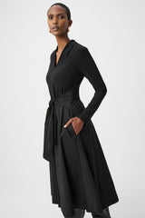 Robe ajustée-évasée en tricot soyeux et tissu mémoire - Joseph Ribkoff