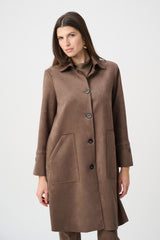 Manteau droit en faux suède scuba - Joseph Ribkoff