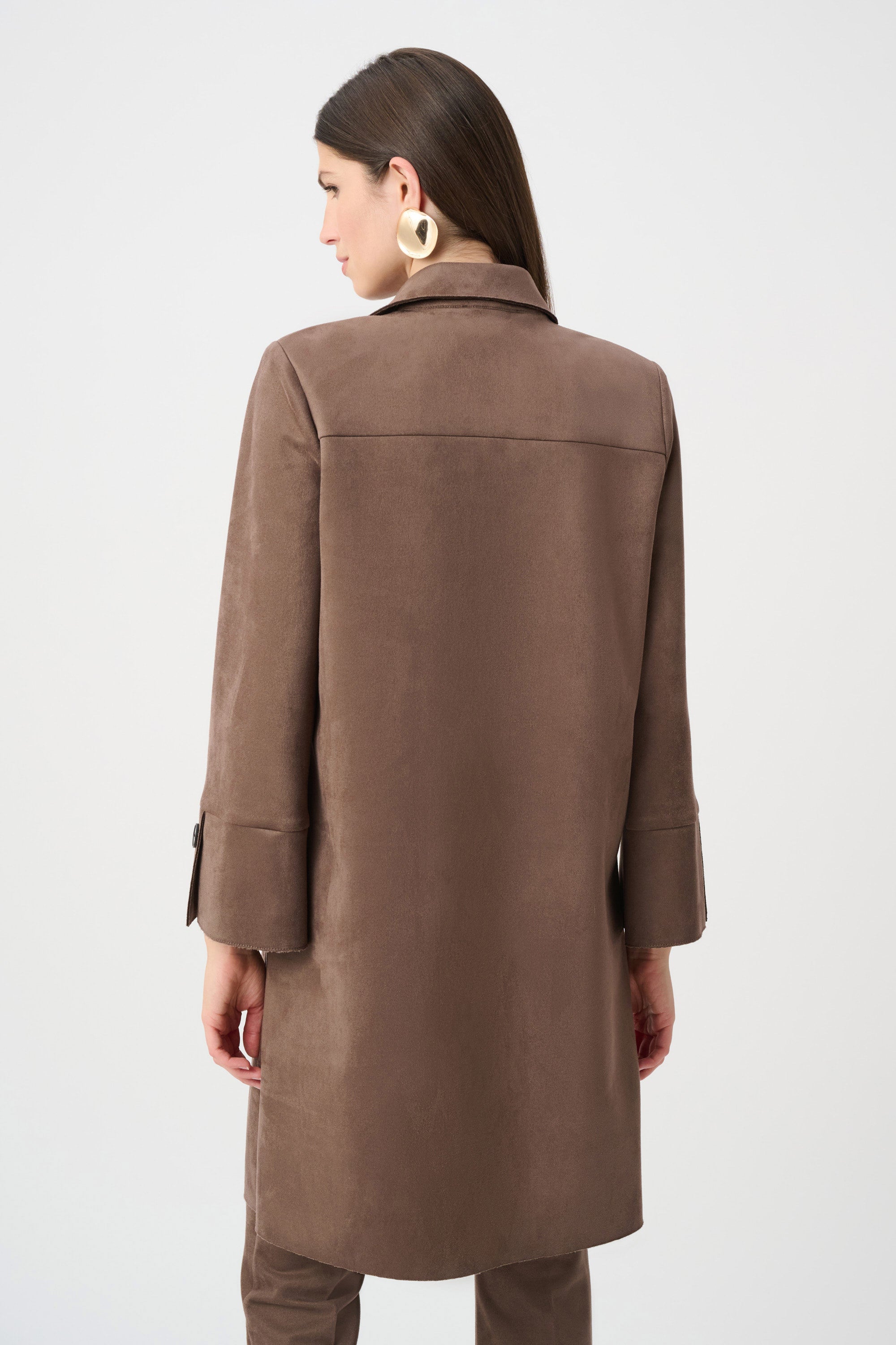 Manteau droit en faux suède scuba - Joseph Ribkoff