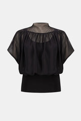 Haut Blouson en Mousseline et Tricot Soyeux - Joseph Ribkoff