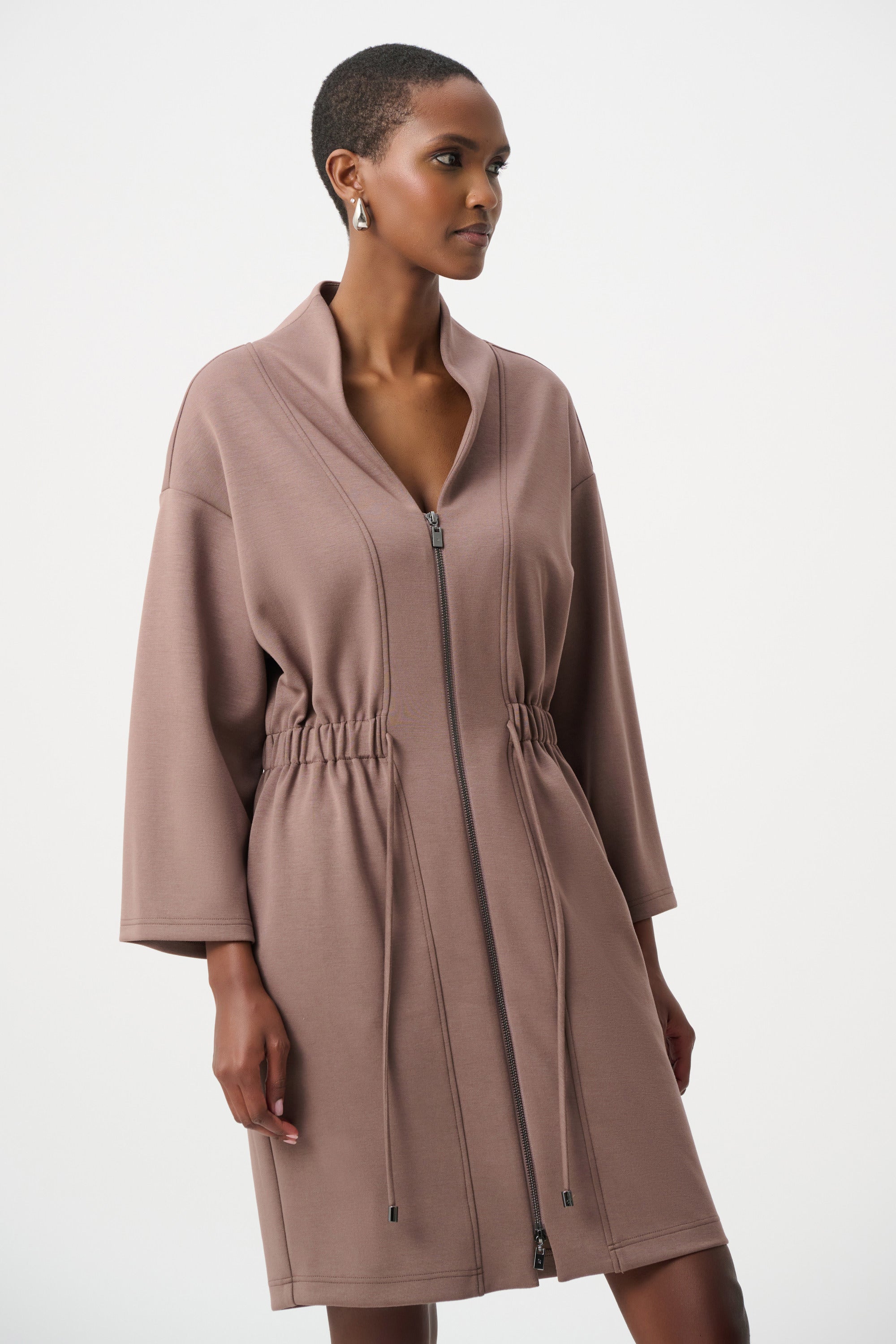 Robe en jersey scuba avec fermeture éclair à l'avant - Joseph Ribkoff