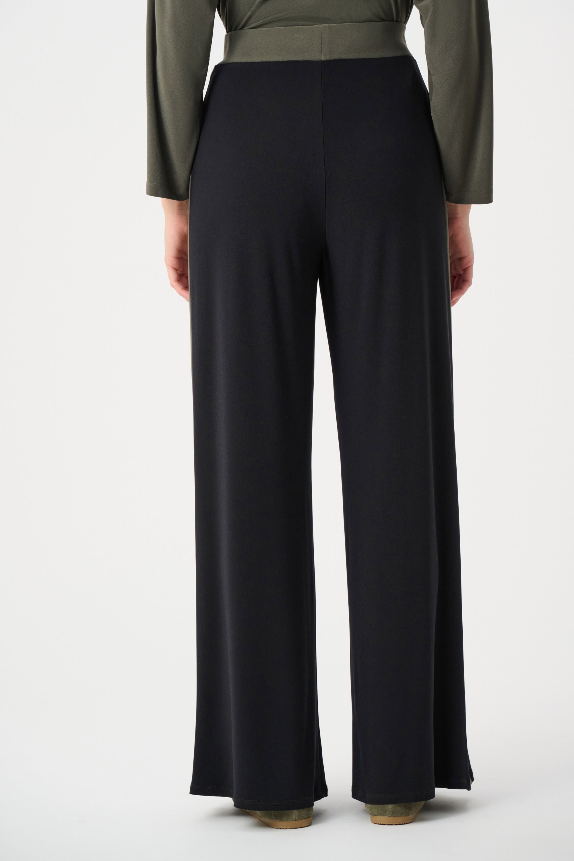 Pantalon à enfiler à jambe large en tricot soyeux à blocs de couleurs - Joseph Ribkoff