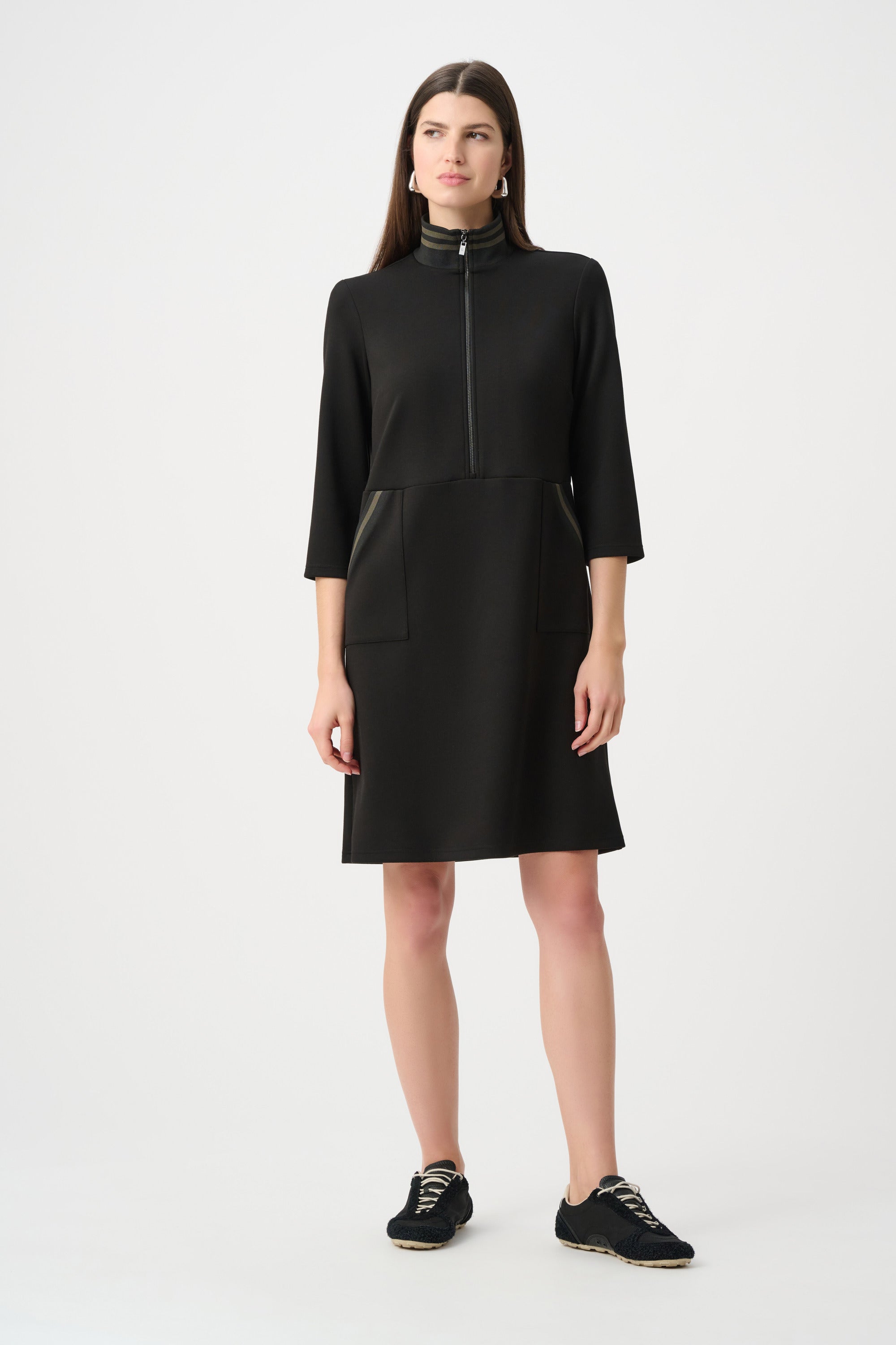 Robe droite à col entonnoir en jersey scuba -  Joseph Ribkoff