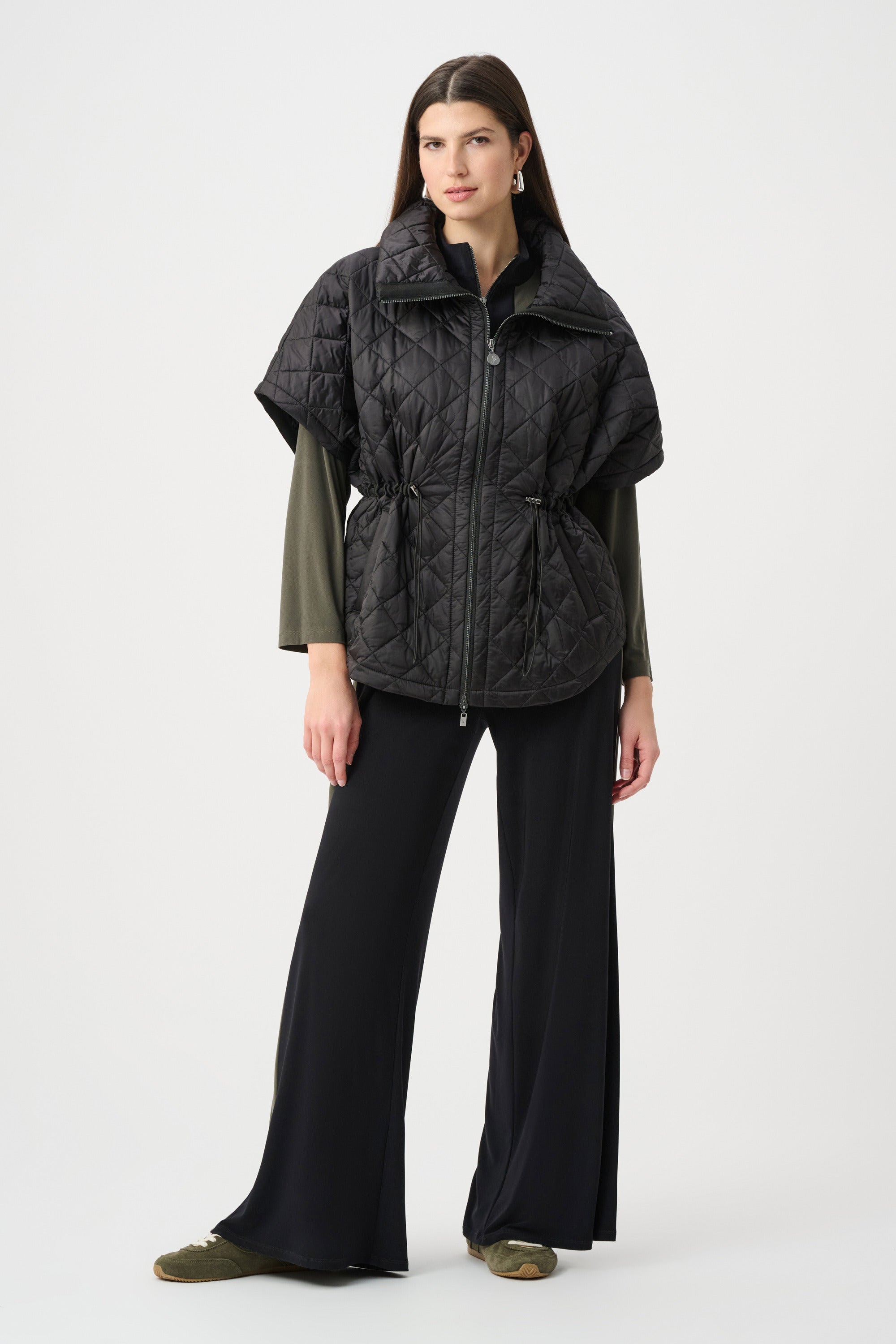 Veste boxy en nylon matelassé à col châle -Joseph Ribkoff