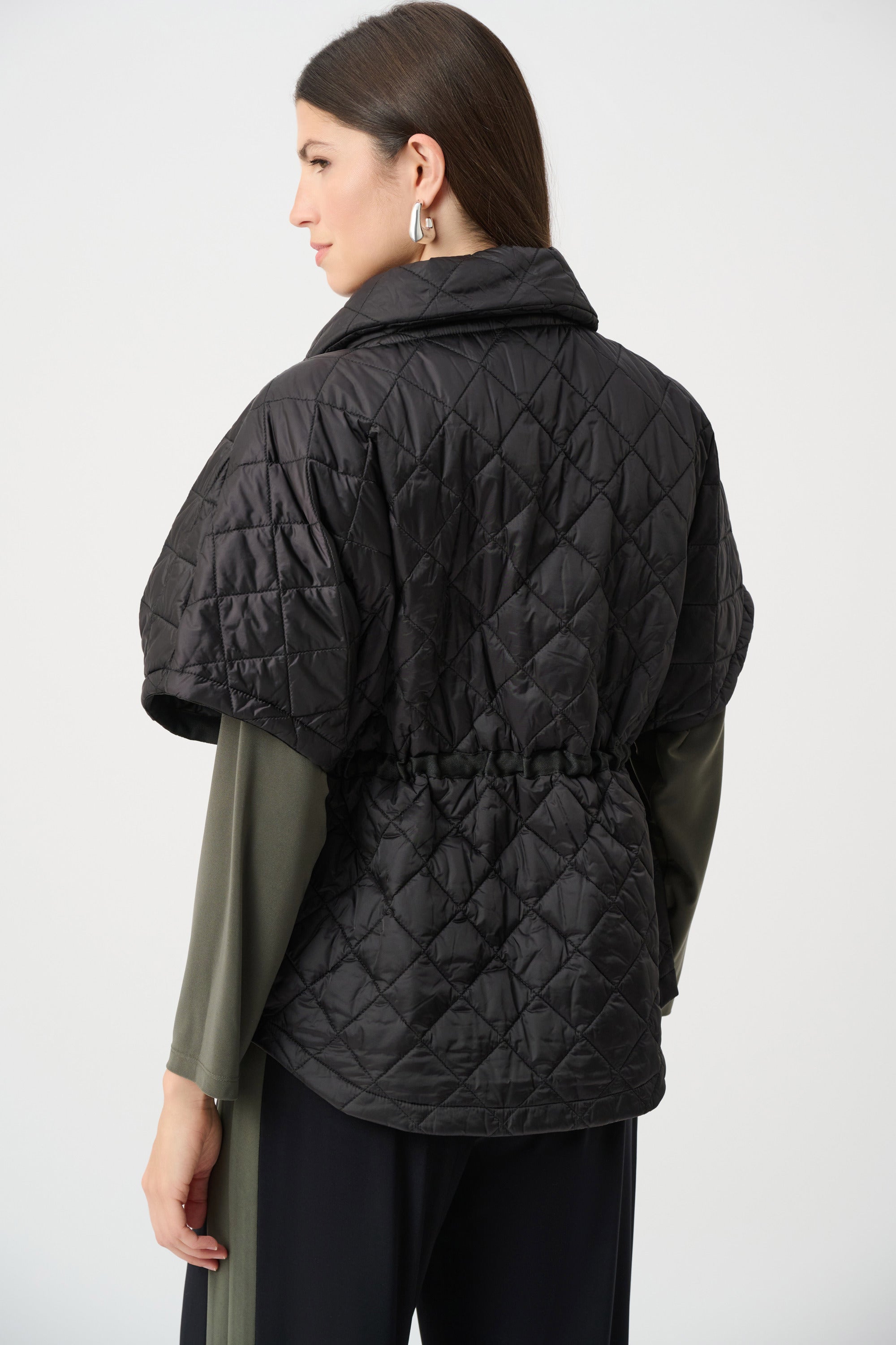 Veste boxy en nylon matelassé à col châle -Joseph Ribkoff