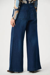 Jean à enfiler en denim Featherweave™ à taille haute et jambes style palazzo - Joseph Ribkoff