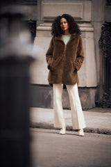 Chloe | Jean à jambes larges en denim extensible taille haute - Joseph Ribkoff