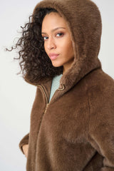 Manteau à capuche en fausse fourrure - Joseph Ribkoff