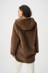 Manteau à capuche en fausse fourrure - Joseph Ribkoff
