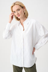 Blouse boxy en Tencel ornée de strass sur toute la surface - Joseph Ribkoff