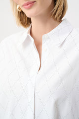 Blouse boxy en Tencel ornée de strass sur toute la surface - Joseph Ribkoff