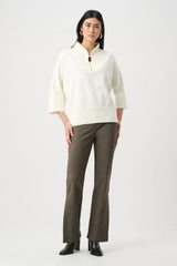 Tricot en viscose et en nylon brossé à col entonnoir - Joseph Ribkoff blanc hiver