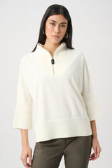 Tricot en viscose et en nylon brossé à col entonnoir - Joseph Ribkoff blanc hiver