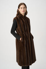 Manteau sans manches en fausse fourrure coupe droite - Joseph Ribkoff