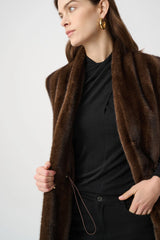 Manteau sans manches en fausse fourrure coupe droite - Joseph Ribkoff