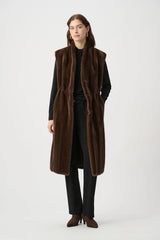 Manteau sans manches en fausse fourrure coupe droite - Joseph Ribkoff