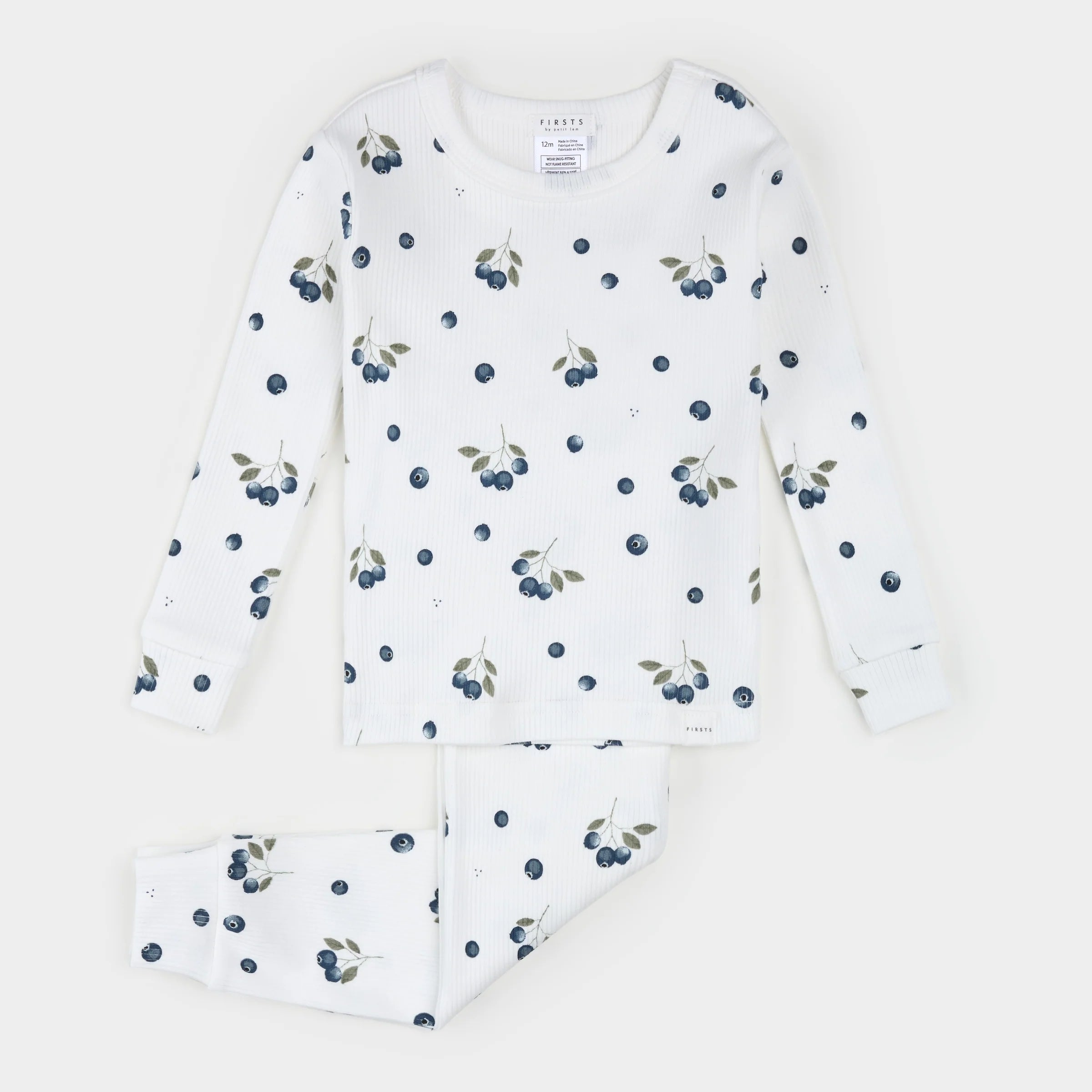 Pyjama deux pièces à imprimé bleuets - Petit Lem