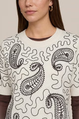 Pull sans manches crème à motif paisley - C & S