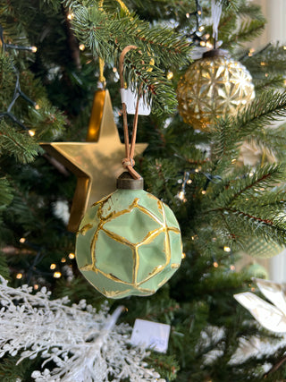 Boule de Noël or et verte
