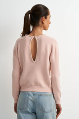 Pull beige à détails perlés - Astrid